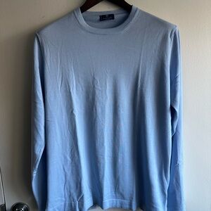 Bespoke Tincati Sky Blue Crewneck Cotton Sweater